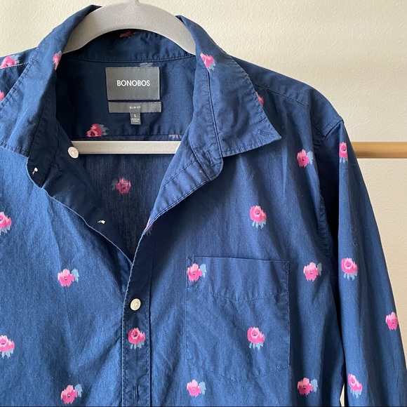 BONOBOS Floral Print Button-Up - Picture 2 of 4